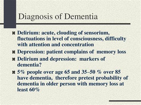 Ppt Dementia Diagnosis And Treatment Powerpoint Presentation Free