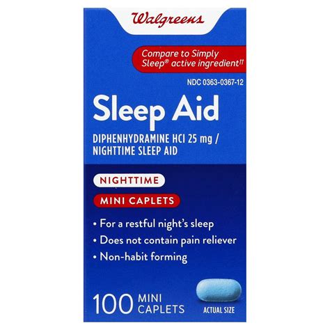 Walgreens Nighttime Sleep Aid Mini Caplets Walgreens