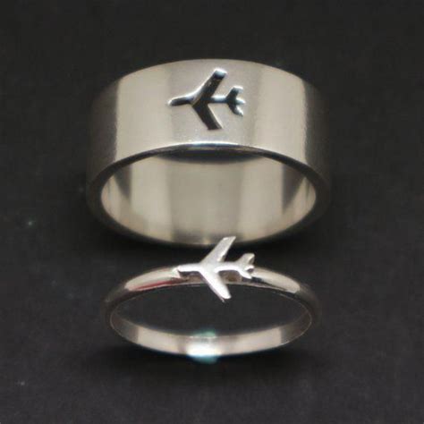 Plane Couple Promise Ring Set For Women His And Her Ring For Woman