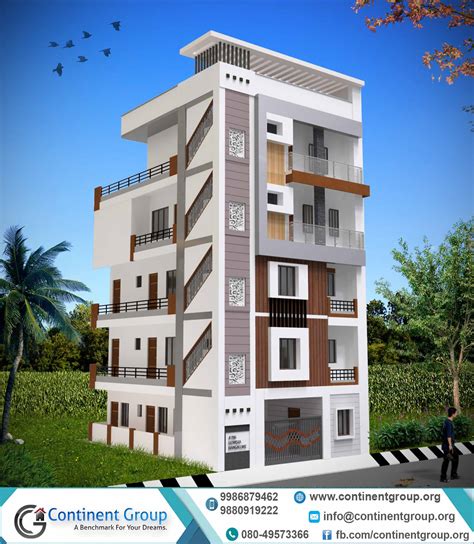 Residential Building 3 Floor House Elevation Designs Pin On Design