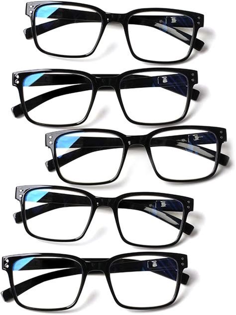 sigvan 5 packs blue light blocking reading glasses for women men comfortable
