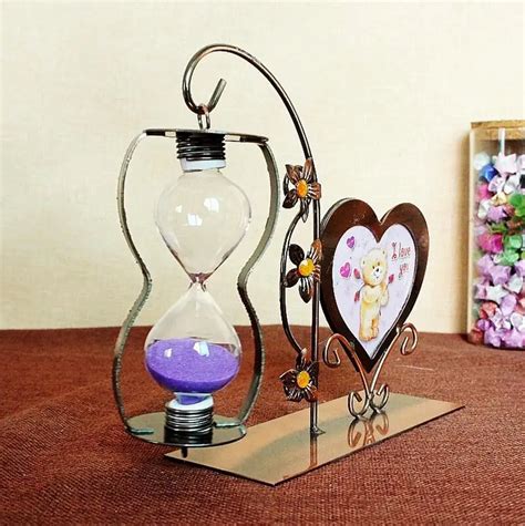Valentines Heart Shaped Hourglass Ts Metal Crafts Decoration