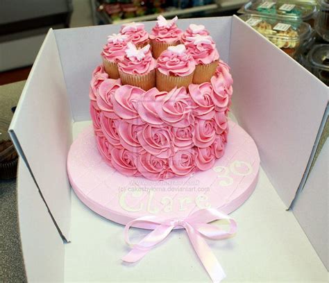 Artemis was the goddess of the moon. Ladies 30th Birthday Cake with Pink Buttercream Roses ...