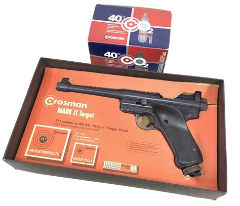 Lot Crosman Mark Ii Pellgun Target Pistol Box Co2