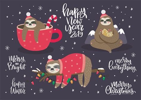 Alpaca And Sloth Christmas Sloth Epsprintvector Christmas Sloth