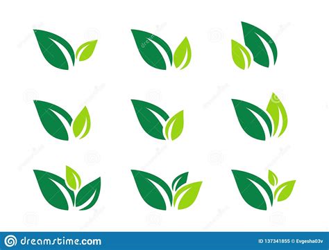 Leaf Plant Logo Ecology Wellness Green Leaves Nature Symbol Icon