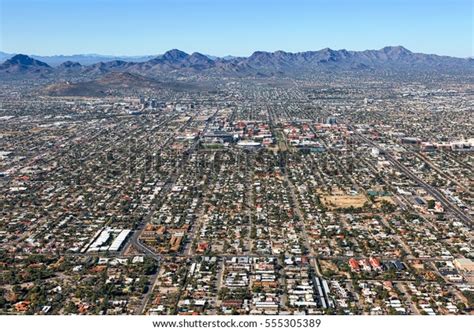 Aerial Skyline Tucson Arizona Viewed East Stock Photo Edit Now 555305389