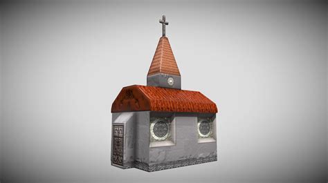 Church Lowpoly Free Vr Ar Low Poly 3d Model Rigged Cgtrader