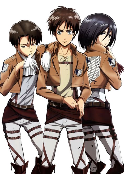 進撃の巨人, 进击的巨人, attack on titan, đại chiến titan, атака на титанов. Shingeki no Kyojin Levi,Eren,Mikasa Png by bloomsama on ...