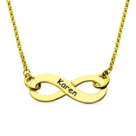Engraved Infinity Name Necklace In Gold Plated Getnamenecklace
