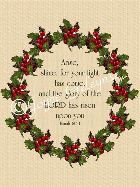 Printable Christmas Card Bible Verse Isaiah By Freshairprintables