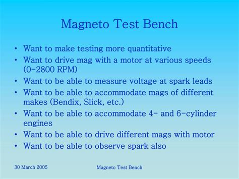 Ppt Magneto Test Bench Powerpoint Presentation Free Download Id