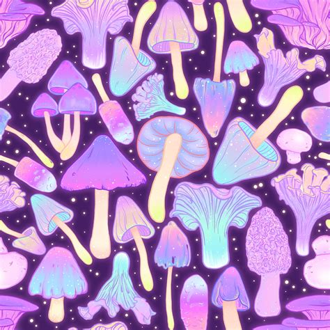 Colorful Fabrics Digitally Printed By Spoonflower Spooky Mushroom