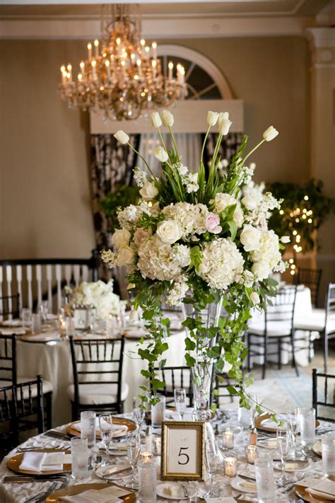 Tall White Wedding Centerpiece 2 Elizabeth Anne Designs