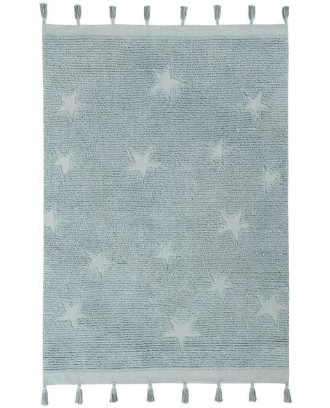Lorena Canals Waschbarer Teppich Hippy Stars Aqua Blue Carpetstore