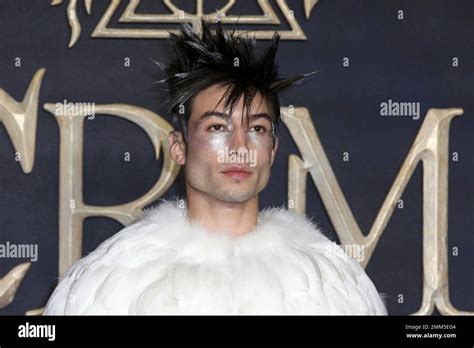 Actor Ezra Miller Poses For Photographers On Arrival At The Premiere Of