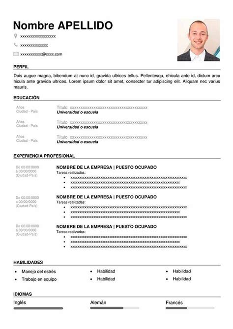 Curriculum Vitae Formato Para Llenar Pdf Sencillo Financial Report