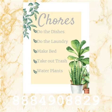 Bloxburg Chores List In 2022 Chore List How To Make Bed Chores