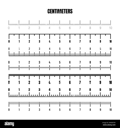 Realistic Black Centimeter Scale For Measuring Length Or Height