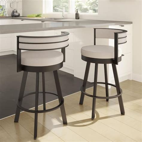 Amisco Browser Beige Counter Height Upholstered Swivel Bar Stool In The Bar Stools Department At