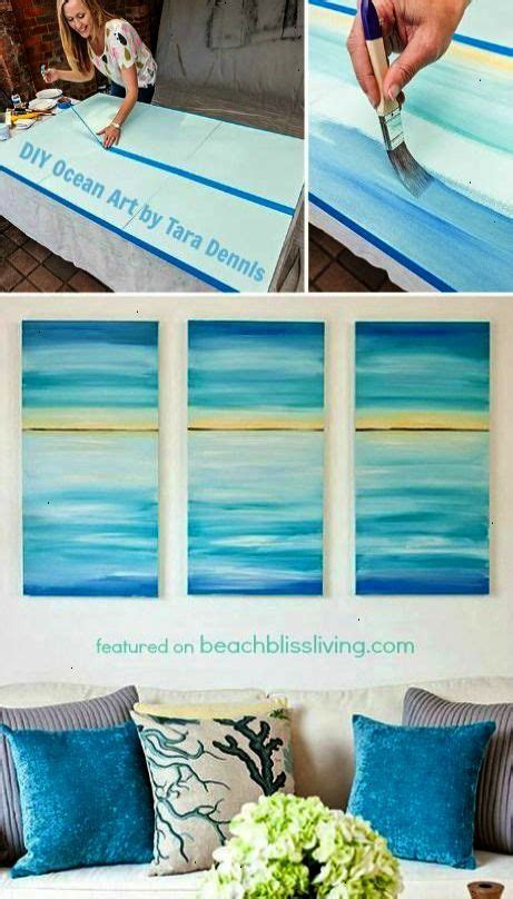 Paint the ocean! DIY Ocean Art Canvas Tutorial by Tara Dennis