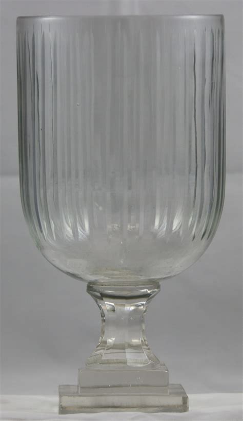 Vase Ribbed Glass Pedestal Glow The Event Store