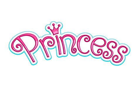 Pink Girly Princess Logo Text Graphic With Crown 554959 Vector Art At