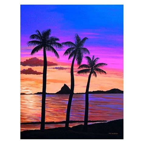 Louis Leonard Art Hawaiian Sunset By Carol Sabo Canvas Wall Art