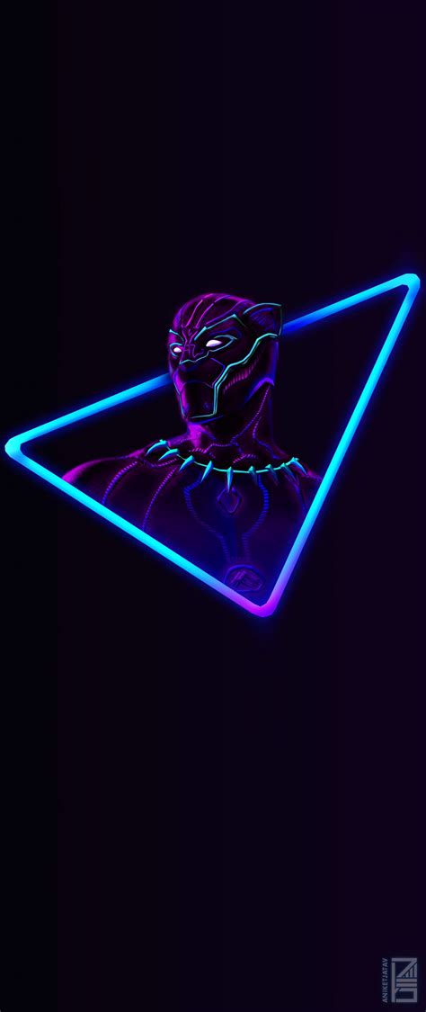 I Upscaled The Neon Black Panther Artwork For Phone Wallpapers 189
