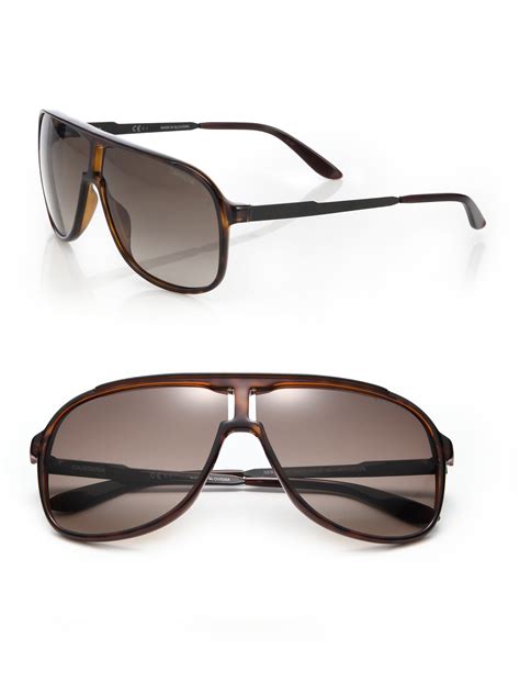 Carrera New Safari 62mm Plastic Aviator Sunglasses In Black For Men Brown Lyst