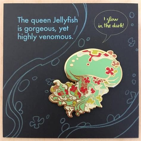 Glow In The Dark Floral Queen Jellyfish Enamel Pin Etsy Canada