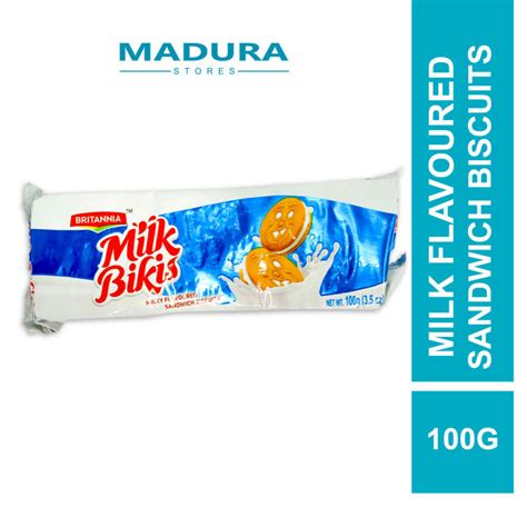 Britannia Milk Bikis Milk Flavoured Sandwich Biscuits 100g Lazada