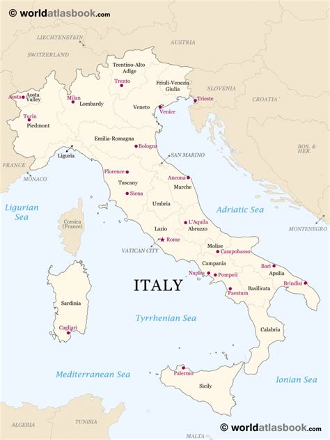 Detailed Clear Large Road Map Of Italy Ezilon Maps With Printable Map