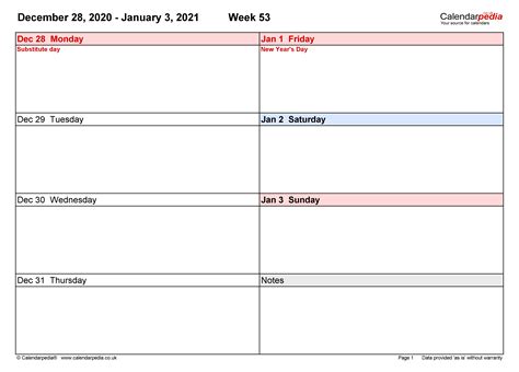 More calendar templates can also be found here. Weekly calendar 2021 UK - free printable templates for Excel