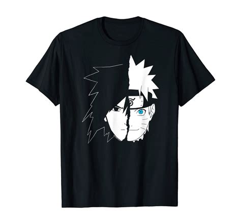 Naruto Shippuden Naruto Sasuke Split Face T Shirt Tee Shirt S 2xl