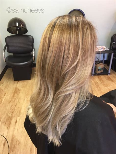 Sunkissed Light Blonde Balayage Ombr Highlights Warm Golden Honey Butter White Platinum And