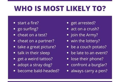 Who's better at keeping secrets? 400+ Fun Most Likely To Questions To Answer — Prisoner Of ...