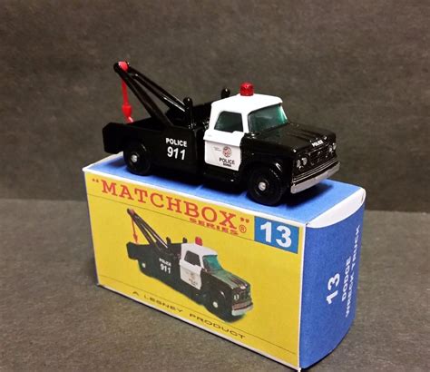 Matchbox 13 13d Dodge Wreck Truck ~ Police Tow Truck Custom Code 3