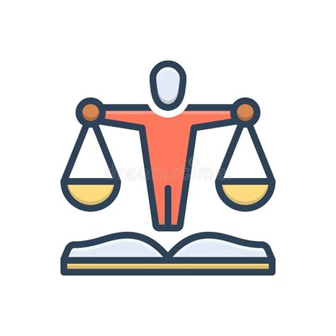 Color Illustration Icon For Ethics Morality And Justice Stock Vector