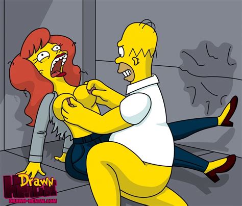 Rule 34 Breasts Color Drawn Hentai Female Homer Simpson Human Indoors