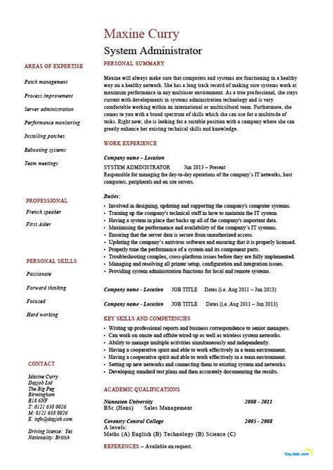 System Administrator Resume It Example Sample References Job