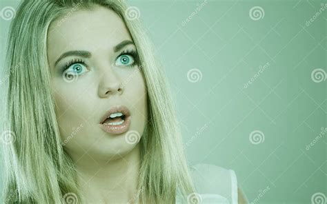 Surprised Shocked Woman Face With Open Mouth Stock Image Image Of Scare Filtered 52811627