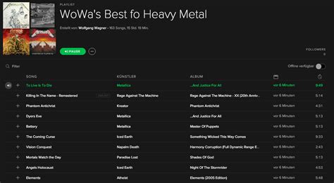Meine Best Of Heavy Metal Playlist Wolfgang Wagner
