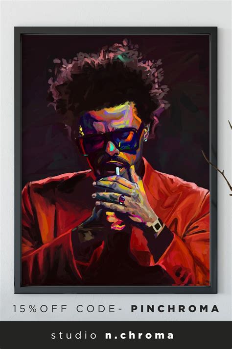 The Weeknd After Hours Hand Painted Giclee Print Sunset Canvas