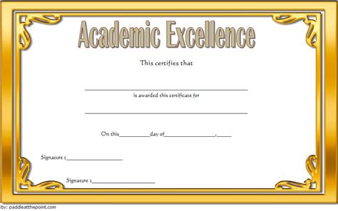 Academic Excellence Certificate Free Printable 2 In 2020 Pertaining To
