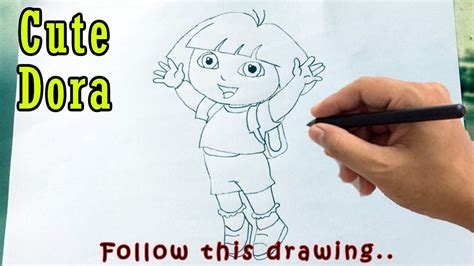 How To Draw Dora The Explorer Easy Dora Drawing Step By Step Youtube