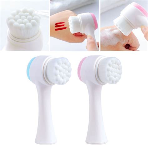 2021 3d double side silicone facial cleanser portable face cleansing brush face cleaning