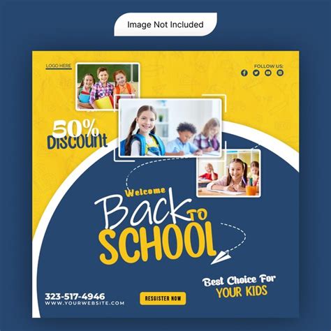 Premium Psd Free Psd Back To School Social Media Post Banner Template