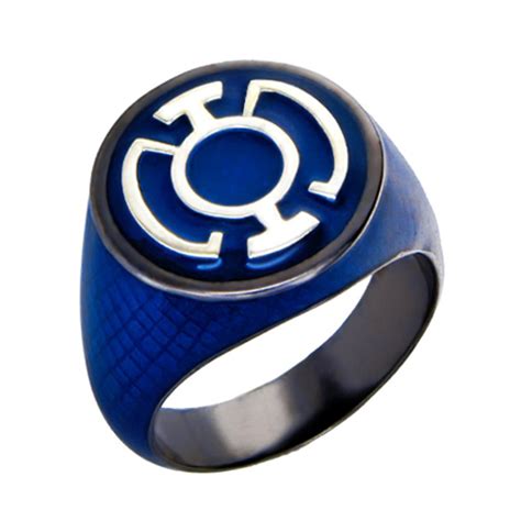 Blue Lantern Inspired Silver Ring Black Snake Skin Edition