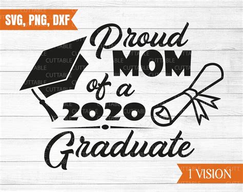 Proud Mom Of A 2020 Graduate Graduation Svg Graduation Cut Etsy